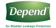 Kimberly Clark's Depend Logo for adult incontinence and bladder leakage protection products