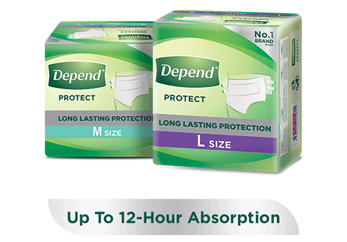 Depend protect absorbent tape pants for heavy loss of bladder control